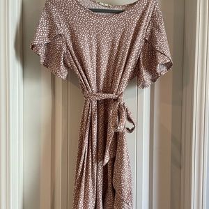 Pink cheetah/ polka dot dress